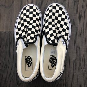 BRAND NEW checkerboard slip on vans